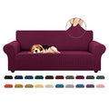 Stretch Couch Covers for Sofa (Wine / Large)