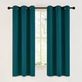 Teal Blackout Cafe Faux Silk Curtains for Small Windows (Teal / 42"W x 63"L (Pack of 2))
