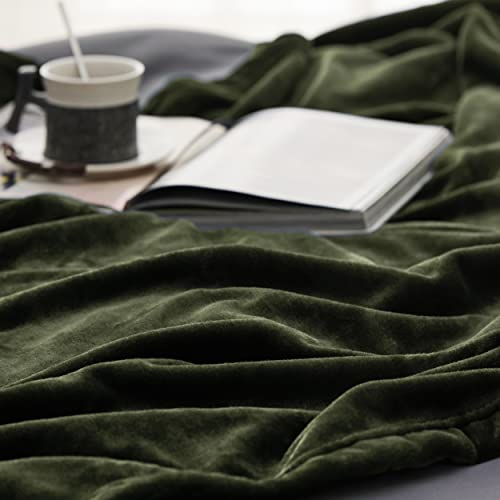 GentleSoft Fleece Blanket Twin Size Olive Green (Olive Green / Twin (60" X 80"))