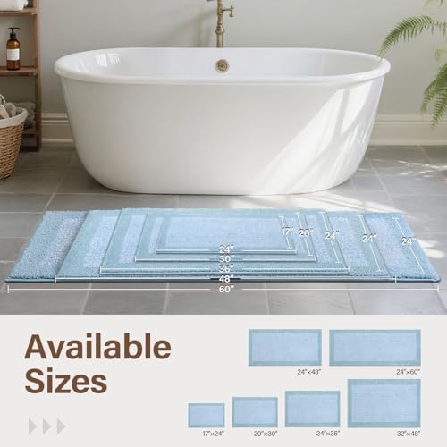 70x24 Bathroom Rugs Non Slip Washable (Light Blue / 2' x 5'10" (Rectangular))