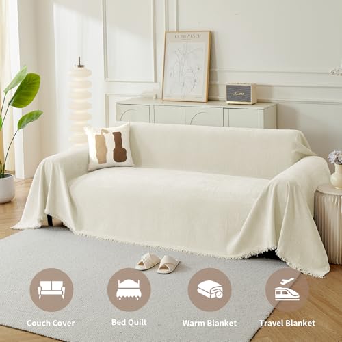 Couch Cover for Sofa (Cream / 91*134 inch)