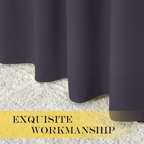 Blackout Short Curtain 63 inches Long for Windows (Greyish Purple / 46"W x 63"L (Pack of 1))