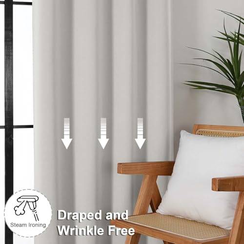 Ava Natural Blackout Curtains for Bedroom (Natural / 40"W x 72"L (Pack of 2))