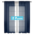 Navy Blue Sheer Curtains 2 Panel Sets 84" Inch Length (Navy Blue / 42"W x 84"L (Pack of 2))