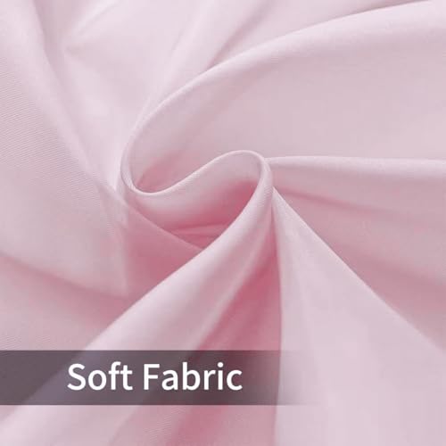 Solid Sheer Rod Pocket Curtain Voile Draperies 2 Panels White Beige Black Grey Coffee 52 Inch Width 45 Inch Long 1 Pair for Kitchen Bedroom Children Living Room Yard (Light Pink / 52"W x 45"L (Pack of 2))
