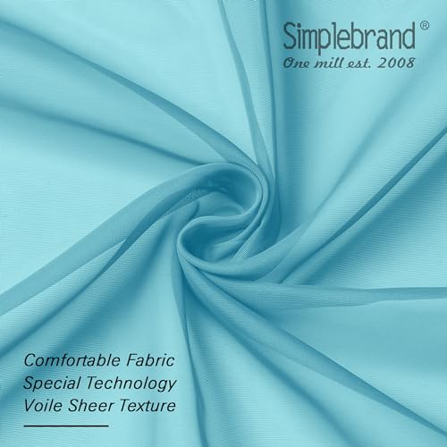 Turquoise Sheer Curtains 63 Inch Length 2 Panels (Turquoise / 42"W x 63"L (Pack of 2))