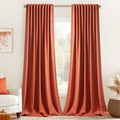 Fall Burnt Orange Back Tab Blackout Curtains 52"x108" Length 2 Panel (Burnt Orange / 52"W x 108"L (Pack of 2))