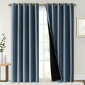 100% Blackout Window Curtain Panels (Smoky Blue / 62"W x 84"L (Pack of 2))