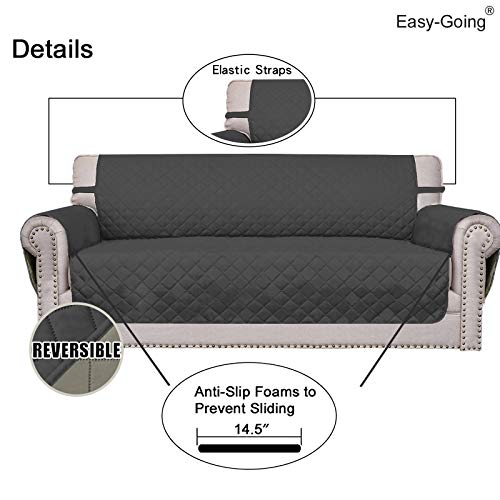 Reversible Couch Cover (Darkgray/Beige / X-Large Sofa)