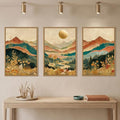Boho Mountain Colorful Framed Canvas Wall Art (Boho Mountain Colorful Wall Art / 24"L x 36"W)