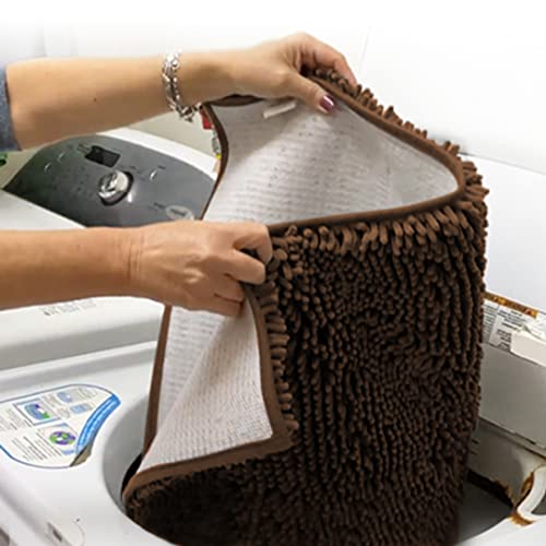 Super Water Absorbent Door Mat Indoor (Chocolate Brown / 19" x 30")