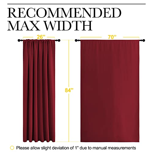 Christmas Burgundy Blackout Curtains and Drapes (Burgundy Red / 70"W x 84"L (Pack of 2))