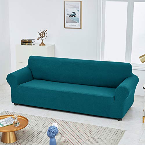 Stretch Couch Cover Slipcovers (Peacock Blue / Large（78"-94"）)