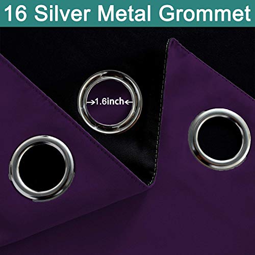 Purple 100% Blackout Patio Door Curtain Panels W100 x L84 (100"W x 84"L (Pack of 1) / Purple)