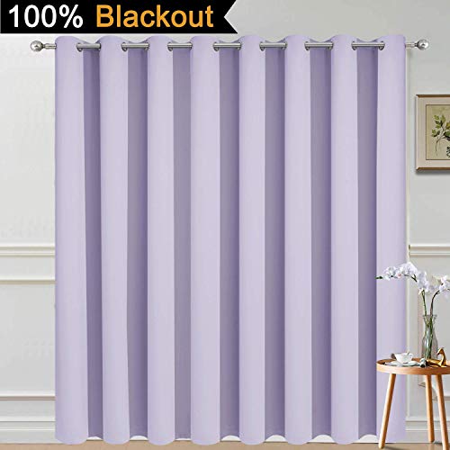 Lilac 100% Blackout Patio Door Curtain Panels W100 x L84 (100"W x 84"L (Pack of 1) / Lilac)