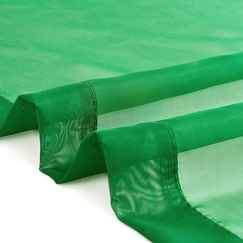 Sheer Voile Window Treatment Rod Pocket Curtain Panels for Kitchen Bedroom Living Room Drapes Sunlight Filtering Privacy Semi Home Decor Assorted Colors Sizes (Green / 52"W x 54"L (Pack of 2))