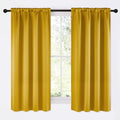 Gold Blackout Cafe Faux Silk Curtains for Small Windows (Gold / 42"W x 63"L (Pack of 2))