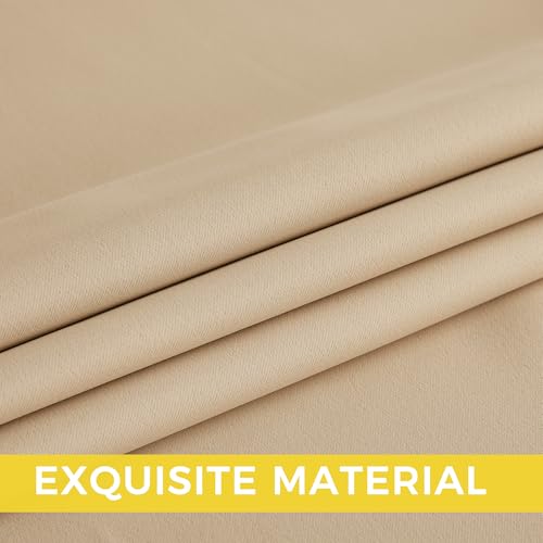 Beige Room Darkening Curtains 63 Inches Long 2 Panels (Biscotti Beige / 40"W x 63"L (Pack of 2))