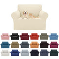 2026 New Stretch Chair Sofa Slipcovers Couch Cover for 1 Seater Furniture Protector Sofa Covers with Elastic Bottom Jacquard Fabric Small Checks for Pets (Beige / Chair)