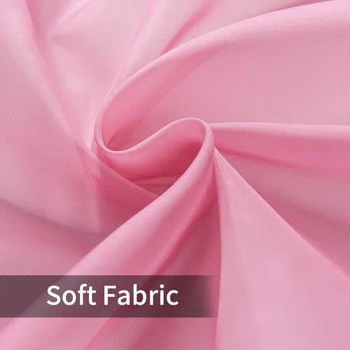 Solid Sheer Rod Pocket Curtain Voile Draperies 2 Panels White Beige Black Grey Coffee 52 Inch Width 45 Inch Long 1 Pair for Kitchen Bedroom Children Living Room Yard (Pink / 52"W x 45"L (Pack of 2))