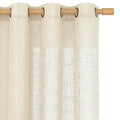 Beige Linen Sheer Curtains 90 inch for Living Room 2 Panels Set (52"W x 90"L (Pack of 2) / Beige)