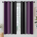 Blackout Ombre Purple and Black Curtains for Bedroom (52"W x 54"L (Pack of 2) / Purple and Black)