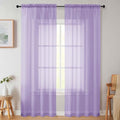 Sheer Lavender Curtains for Bedroom Living Room 90 Inches Long 2 Panels Set (Lavender / 42"W x 90"L (Pack of 2))