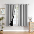 100% Blackout Curtains for Bedroom 63 Inches Long 2 Panels Set (52"W x 63"L (Pack of 2) / Light Grey)