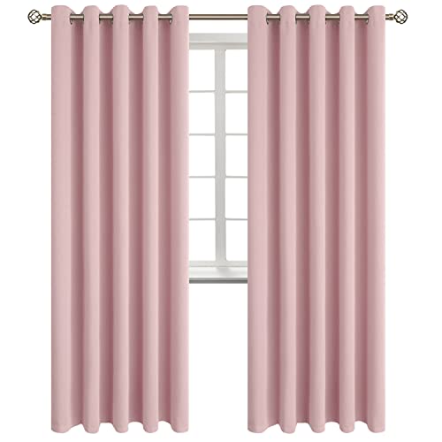 Pink Room Darkening Curtains 84 Inch for Living Room (Baby Pink / 70"W x 84"L (Pack of 2))
