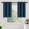 Morrocan Blue Room Darkening Curtains 36 Inches Long 2 Panels for Living Room (Dark Blue / 40"W x 36"L (Pack of 2))