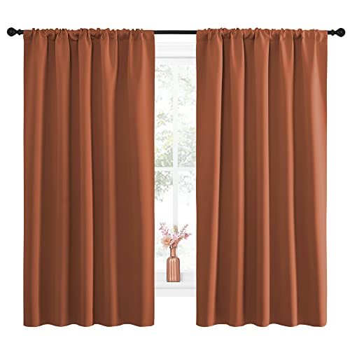 Blackout Curtains and Drapes (Burnt Orange / 52"W x 63"L (Pack of 2))