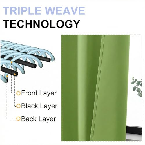 Ava Lime Blackout Curtains for Bedroom 84 Inch Length 2 Panels Set (Lime / 40"W x 84"L (Pack of 2))