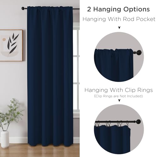 Navy Blue Blackout Curtains Customize (Navy Blue / Customsize)