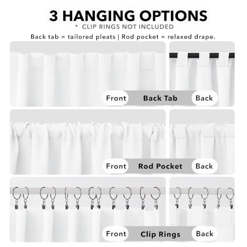 Blackout Curtains for Bedroom (Pure White / 42"W x 45"L (Pack of 2))
