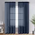 Navy Blue Sheer Curtains 78 Inches Long 2 Panels (Navy Blue / 42"W x 78"L (Pack of 2))