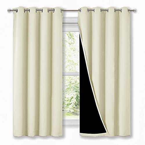 100% Blackout Blinds (Beige / 46"W x 45"L (Pack of 2))