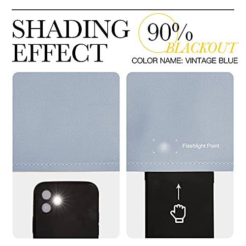 Blackout Curtains for Living Room (Vintage Blue / 42"W x 84"L (Pack of 2))