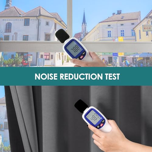 100% Blackout Curtains for Bedroom 120 Inches Long 2 Panels Set (52"W x 120"L (Pack of 2) / Grey)