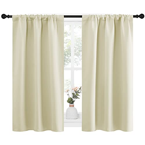 Kitchen Curtains (Beige / 34"W x 45"L (Pack of 2))
