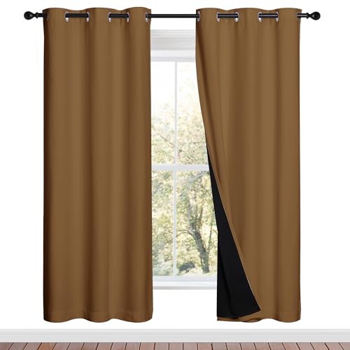 Full Shade Curtain Panels (Gold Brown / 37"W x 70"L (Pack of 2))