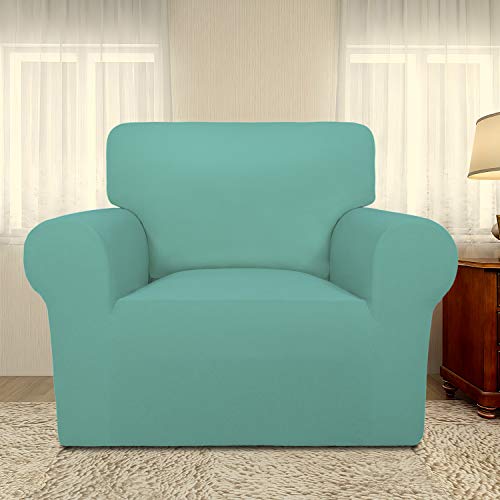 Super Stretch Chair Covers Fleece Couch Covers for Sofa Cyan (Small Chair / Cyan)