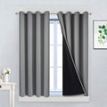 Grey Blackout Curtains 45 Inches Long for Bedroom 52" Wide 2 Pcs (52"W x 45"L (Pack of 2) / Grey)