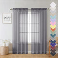 Charcoal Grey Sheer Curtain Panels 72 Inch Length (Charcoal Grey / 40"W x 72"L (Pack of 2))