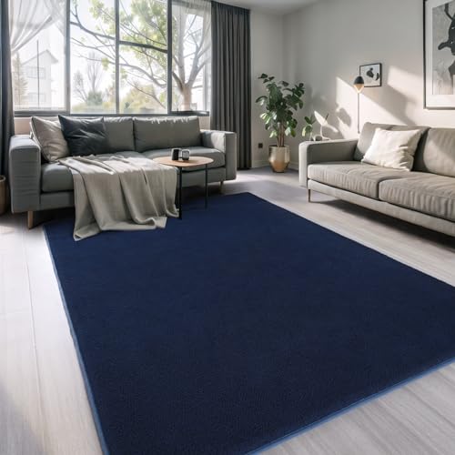Shag Runner Rug for Hallways (2' x 6' (Runner) / Navy Blue)