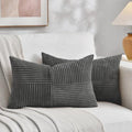 2 Packs Dark Gray Lumbar Decorative Throw Pillow Covers 20x28 Inch for Living Room Couch Bed Sofa (Dark Gray / 28" x 20" (Pack of 2))