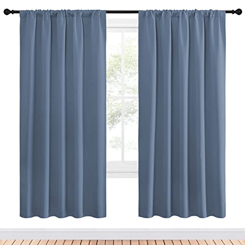 Living Room Curtains (Stone Blue / 52"W x 72"L (Pack of 2))