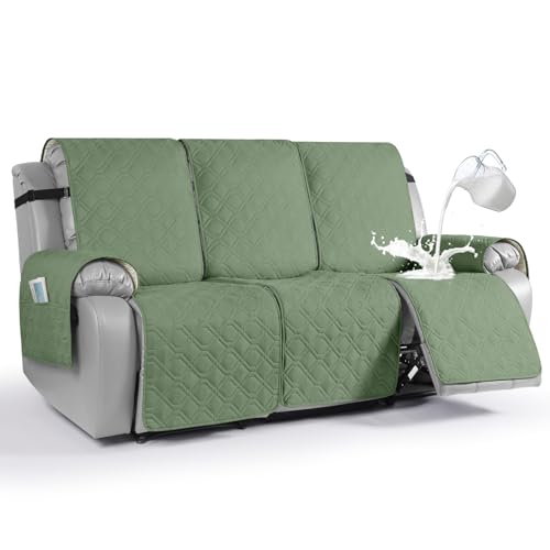 Waterproof Recliner Couch Covers Washable (Bean Green / 3 Seater)