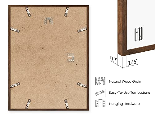 Walnut Wood Picture Frame Set of 3 (Set of 03 / Walnut Oak / 11x14 in)