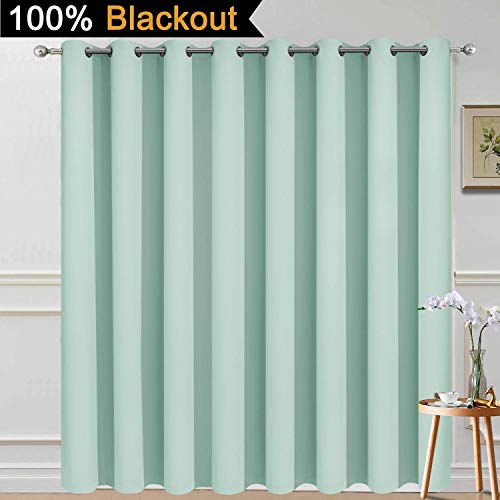 Aqua 100% Blackout Patio Door Curtain Panels W100 x L84 (100"W x 84"L (Pack of 1) / Aqua)