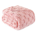3D Checkered Fleece King Blanket for Bed (Pink / King (104"x90"))